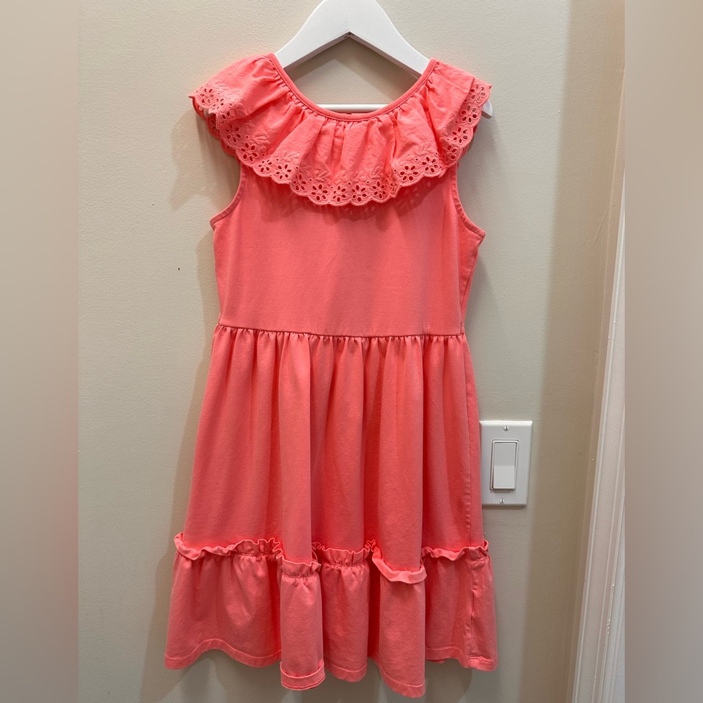 Janie and Jack Coral Eyelet Ruffle Dress